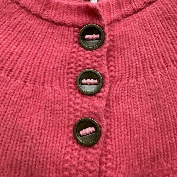 Free People Pink Knit Cardigan Angora Wool Button Front Sweater Women’s XS/S - Picture 8 of 11